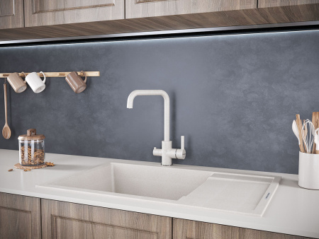 Смеситель для кухни Paulmark LOGAS Lo213021-328 на раковину бежевый без термостата